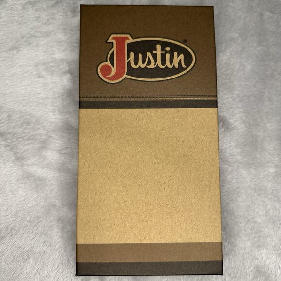 Justin Men's Rodeo Wallet Brown Genuine Leather RFID Logo Checkbook Western - Picture 7 of 8
